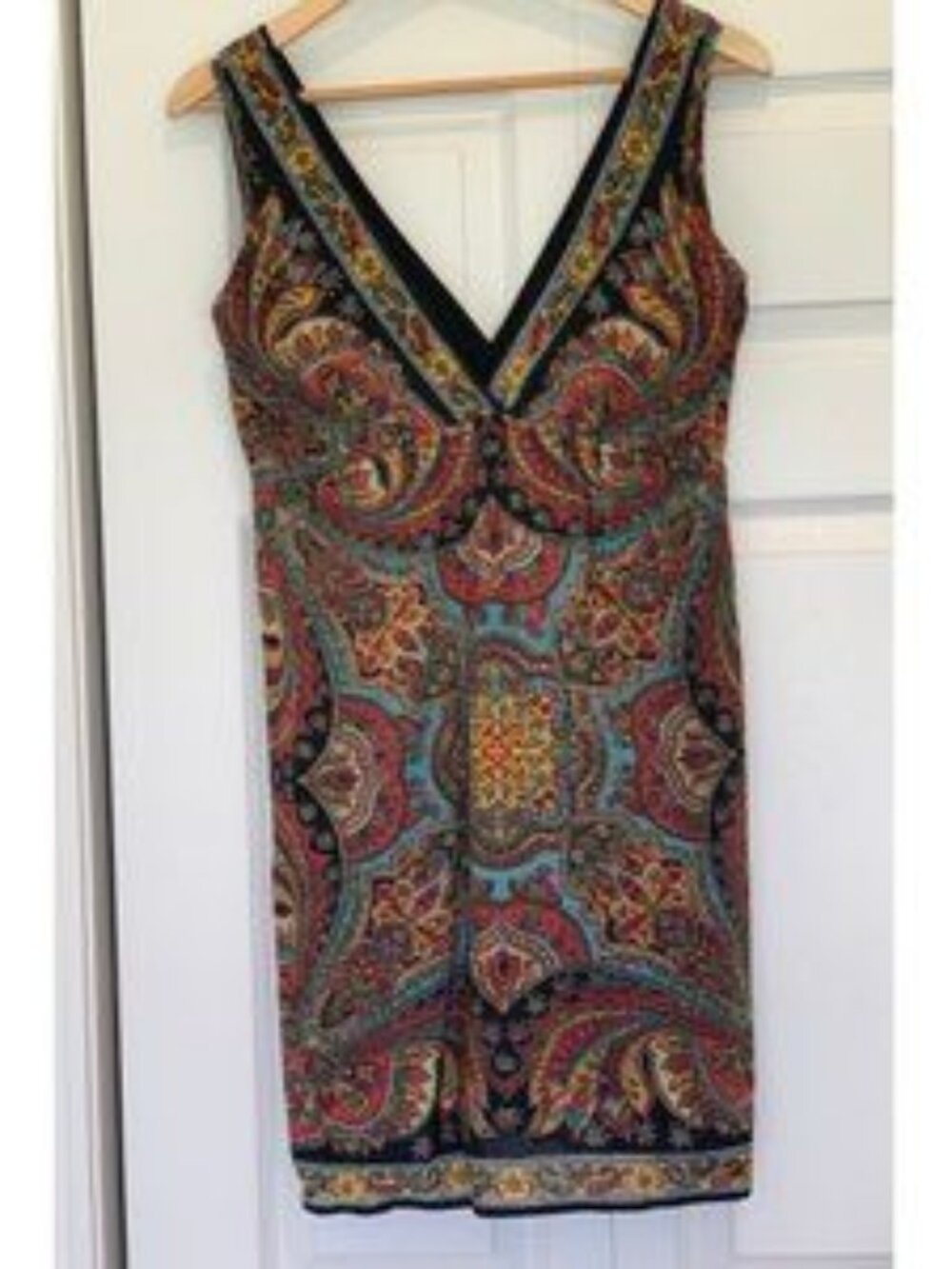 Angie Paisley V Neck Dress -